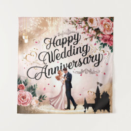 Mural zum glücklichen Hochzeitstag Wandteppich