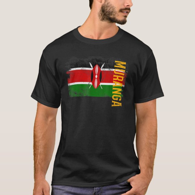 Muranga Kenya Flagge für Kenianer Männer Frauen Ki T-Shirt (Vorderseite)