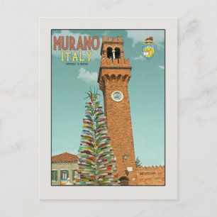 Murano Campanile und Glaskunstbaum Postkarte