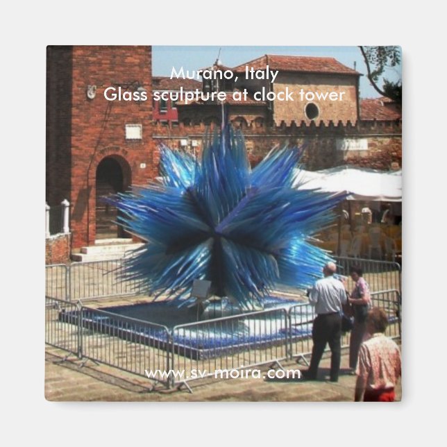 Murano, Italien Uhrturm und Glasskulptur Magnet (Vorne)