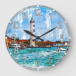Murano Lighthouse, Venedig, Italien. Große Wanduhr