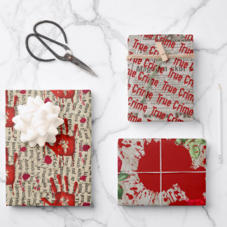 Murder mystery crime fan cold case bloody  geschenkpapier set