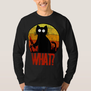 Murderous Black Psycho Niedlich Cat What Knife Chr T-Shirt