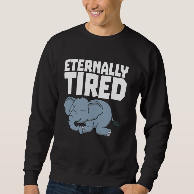 Müred Funny Napping Elephant ewig müde Kinder Sweatshirt (Vorderseite)