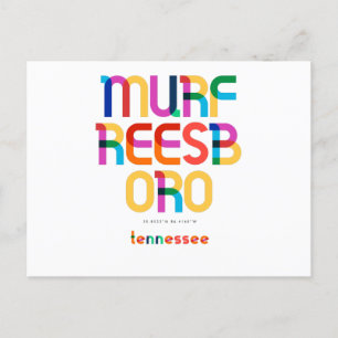 Murfreesboro Tennessee Mitte Jahrhundert, Pop Art, Postkarte