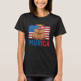 Murica Capybara USA Flag Sonnenbrille Patriotic T-Shirt