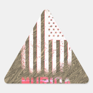 Murica National American Flag Design Dreieckiger Aufkleber