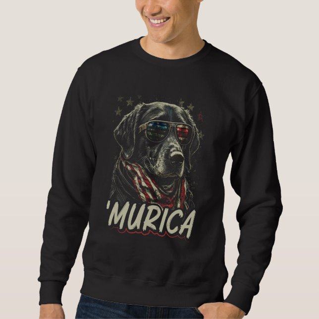 Murica Patriotic Labrador Retriever 4th of July Do Sweatshirt (Vorderseite)