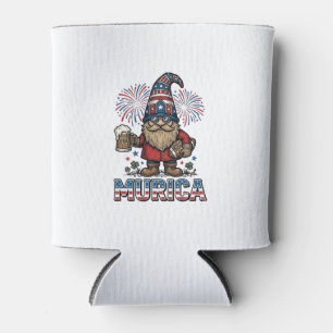 Murica Patriotischer Gnom Bier Vintage-Shirt Desig Dosenkühler