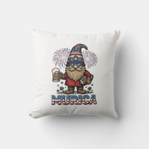 Murica Patriotischer Gnom Bier Vintage-Shirt-Desig Kissen