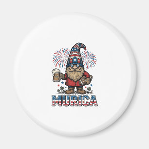Murica Patriotischer Gnom Bier Vintage-Shirt-Desig Magnet