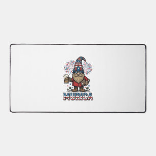 Murica Patriotischer Gnom Bier Vintage-Shirt-Desig Schreibtischunterlage