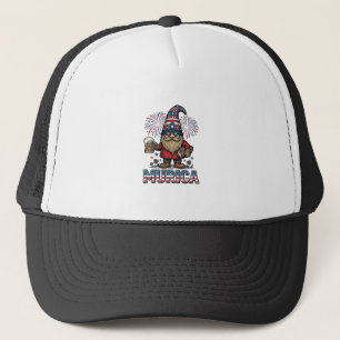 Murica Patriotischer Gnom Bier Vintage-Shirt-Desig Truckerkappe