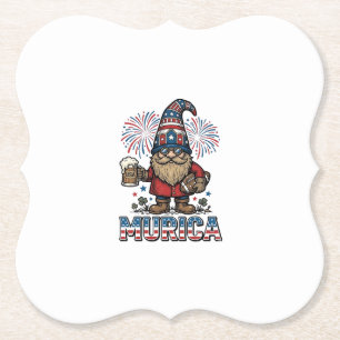 Murica Patriotischer Gnom Bier Vintage-Shirt-Desig Untersetzer