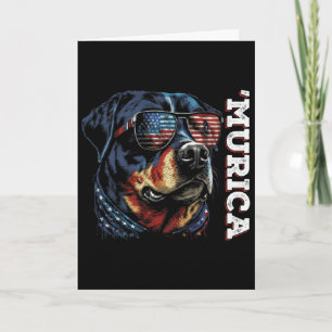 Murica Patriotischer Rottweiler 4. Juli Hund Karte