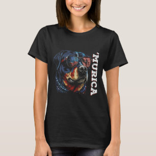 Murica Patriotischer Rottweiler 4. Juli Hund T-Shirt