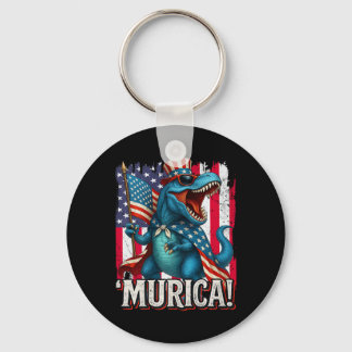 Murica T Rex Dinosaur 4. Juli Amerikanische Flagge Schlüsselanhänger