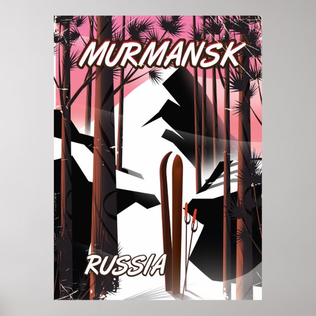 Murmansk Russisches Reiseplakat Poster (Vorne)