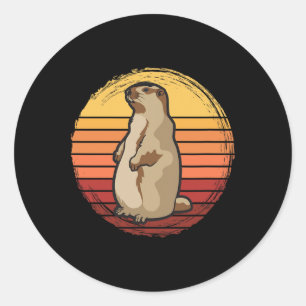 Murmeltier-Sonnenuntergangs-Design für Murmeltierl Runder Aufkleber