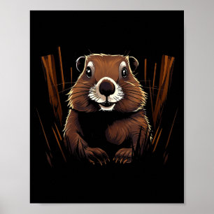 Murmeltier-Wildlife-Buntes Murmeltier-Freund Wildl Poster