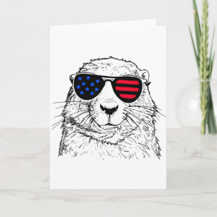 Murmeltiere 4. Juli Amerika USA-Flagge für Frauen Karte