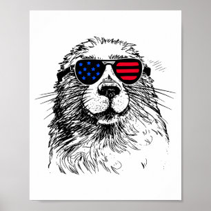 Murmeltiere 4. Juli Amerika USA-Flagge für Frauen Poster
