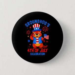 Murmeltiere 4. Juli Feier Patriotischer Ameri Button