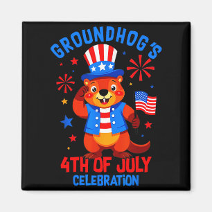 Murmeltiere 4. Juli Feier Patriotischer Ameri Magnet