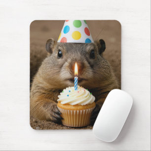 Murmeltiere Mit Einem Geburtstagscupcake Mousepad