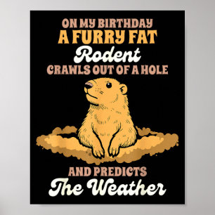 Murmeltiers Geburtstag Ein Felliger Fetter Nagetie Poster