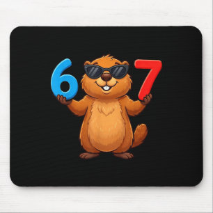 Murmeltiers Sechs Sieben Tropf 67 Meme Lustig 6-7 Mousepad