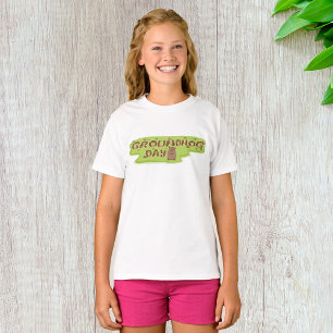 Murmeltiers Tag Holzschriftzug T-Shirt