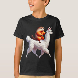 Murmeltiersitzendes Lama-Kostüm Familie Kinder Kle T-Shirt