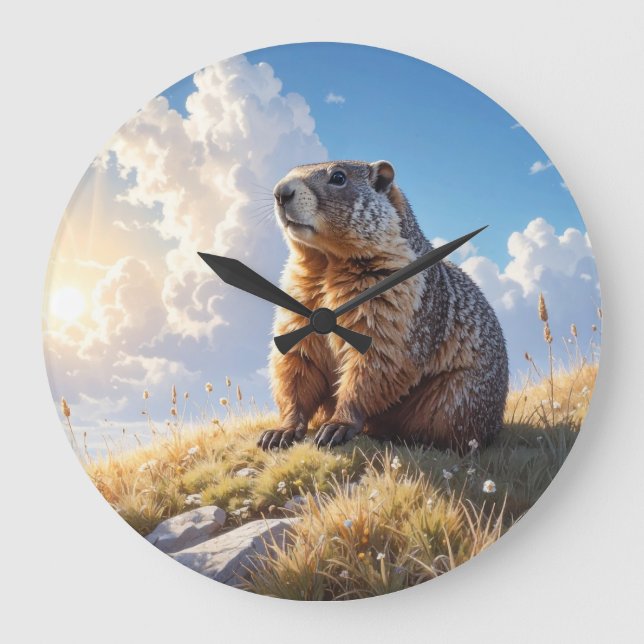 Murmeltiertag Große Wanduhr (Vorderseite)