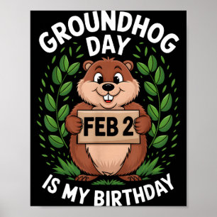 Murmeltiertag ist mein Geburtstag, geboren an Murm Poster