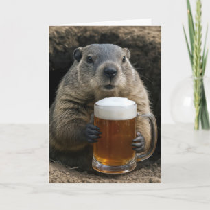 Murmeltiertag mit Bierkrug Karte