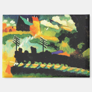 Murnau: Ansicht mit Eisenbahn und Schloss, Magnet
