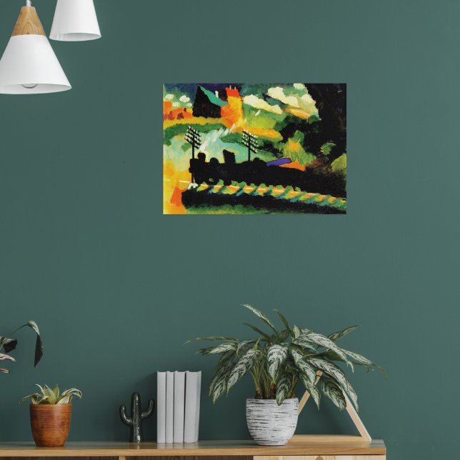 Murnau: Ansicht mit Eisenbahn und Schloss, Poster (Wohnzimmer 1)
