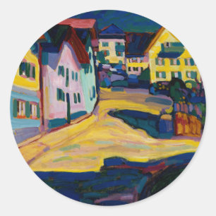 Murnau Burggrabenstrasse 1 - Wassily Kandinsky Runder Aufkleber