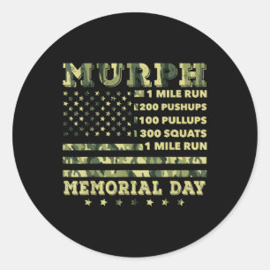 Murph 2021 Workout Challenge American Memorial Runder Aufkleber