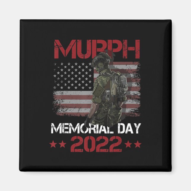 Murph 2022 Happy Memorial Day 4. Juli US-Flagge Magnet (Vorne)