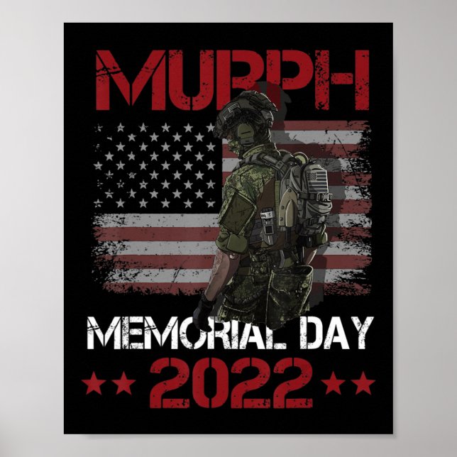 Murph 2022 Happy Memorial Day 4. Juli US-Flagge Poster (Vorne)
