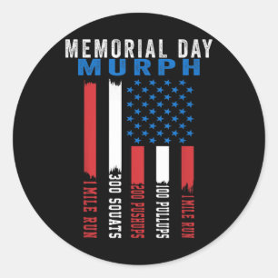 Murph Challenge American Memorial Day Workout Gym Runder Aufkleber