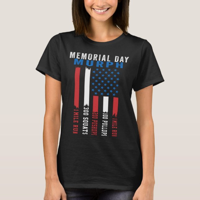 Murph Challenge American Memorial Day Workout Gym  T-Shirt (Vorderseite)