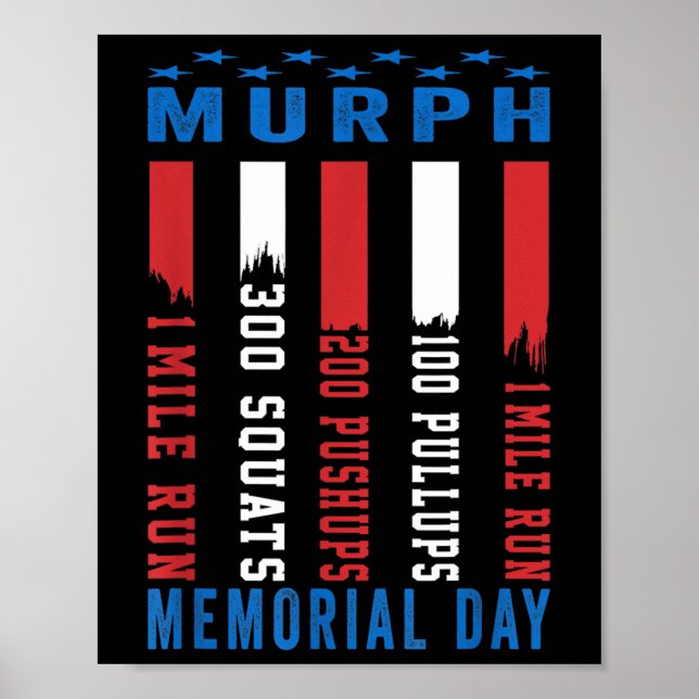 Murph Challenge American Memorial Day Workout Poster (Vorne)
