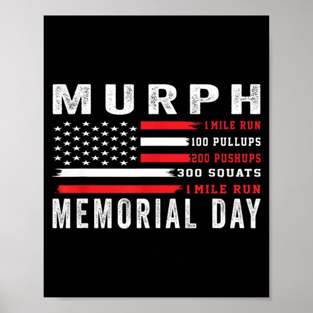 Murph Challenge Amerikanischer Memorial Day Workou Poster (Vorne)