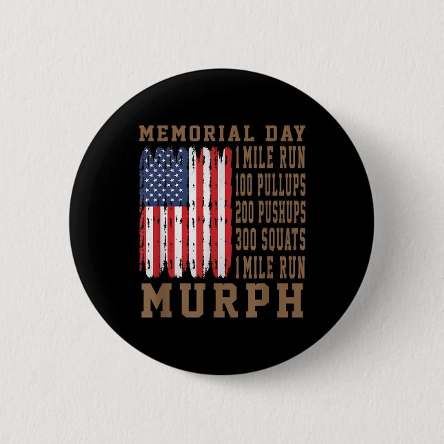 Murph Challenge Memorial Day Workout American Button (Vorderseite)