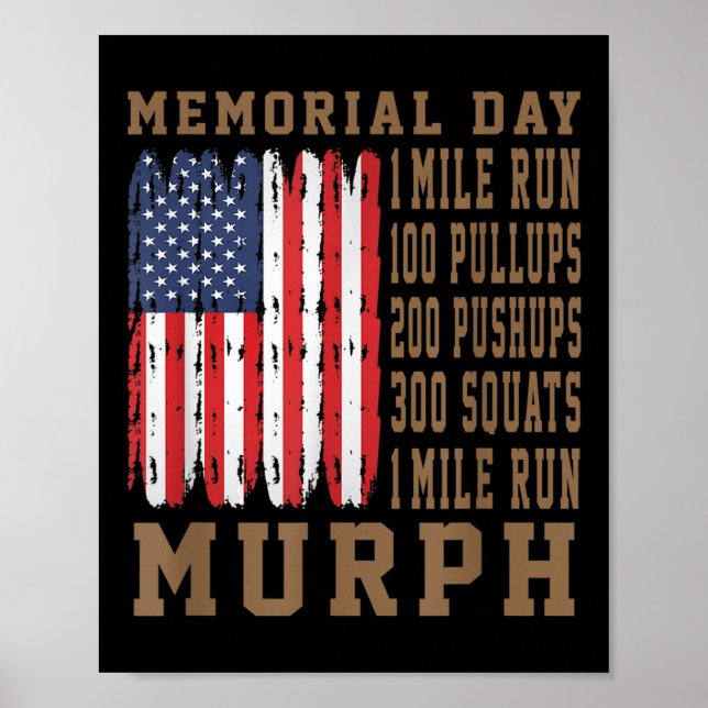 Murph Challenge Memorial Day Workout American Poster (Vorne)