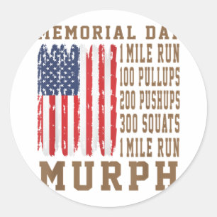Murph Challenge Memorial Day Workout American Runder Aufkleber