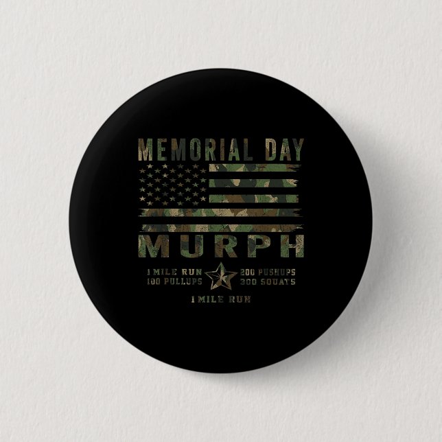 Murph Challenge Memorial Day Workout Gym Us Button (Vorderseite)
